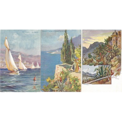 Monaco - Monte-Carlo - Lot de 3 Cartes Illustrées